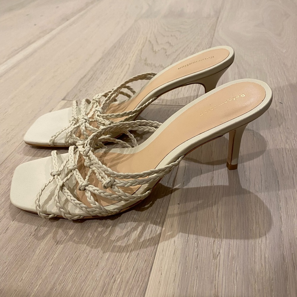 Reformation heel sandals size 8 color ivory new